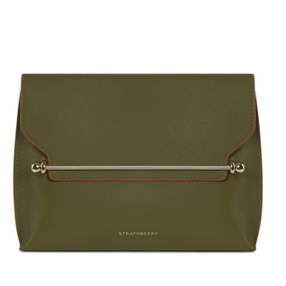 Strathberry Convertible Crossbody Stylist Bamboo Fire Edge NWT Gold Chain Strap - Picture 2 of 9